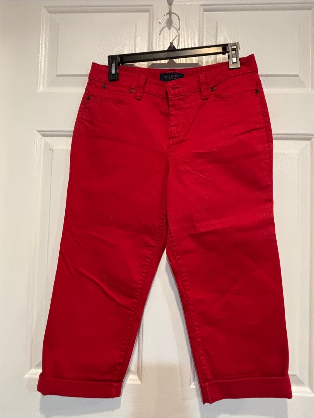 Talbots Red Cropped Straight-Leg Pants